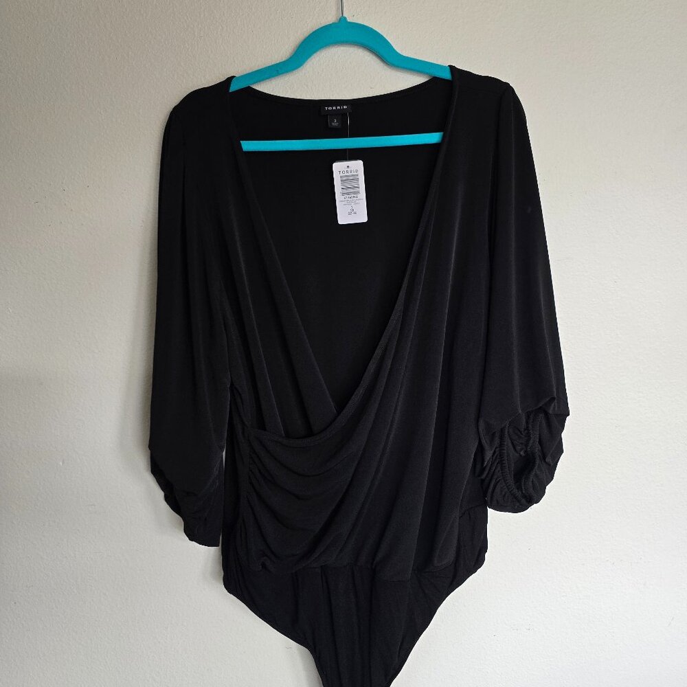 Surplice long sleeve bodysuit